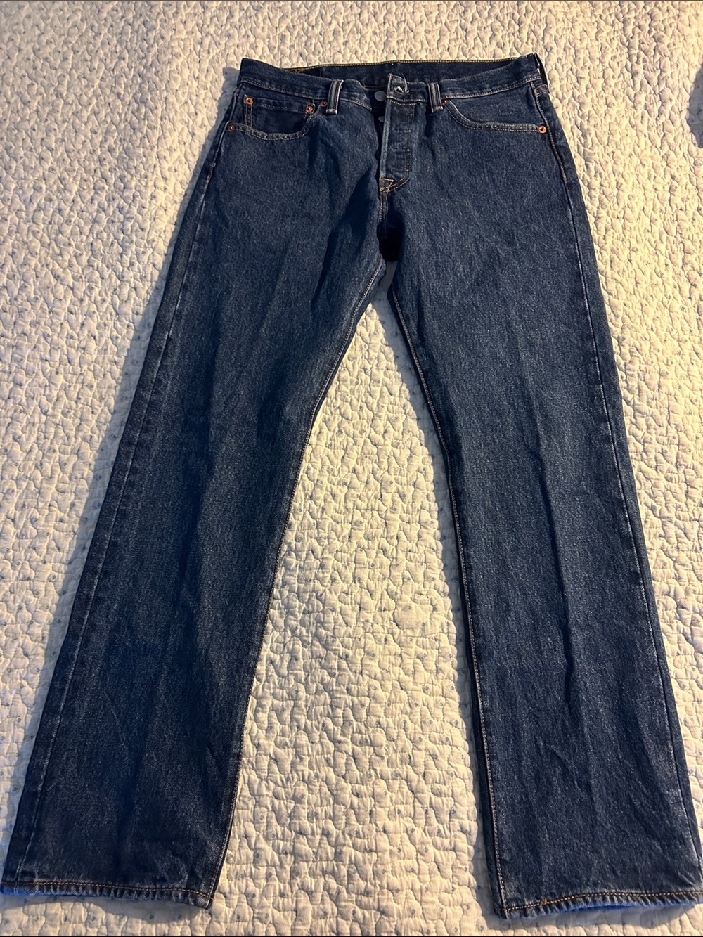 Levi's Men's Straight Leg Jeans in Dark Blue Denim